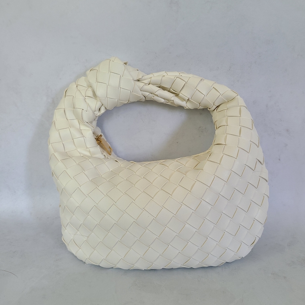 White Woven Mini Handbag
